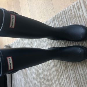 Hunter Original Tall Rainboots (Navy, Size 7)